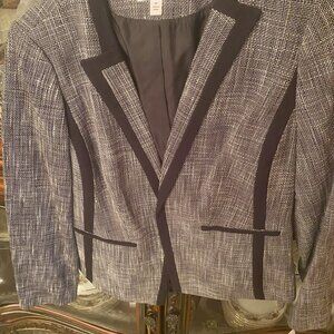 CALVIN KLEIN SUIT JACKET BLACK & WHITE COLOR SIZE 10 PC 1